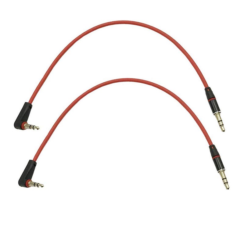 MMNNE 3.5mm Audio Cable 10inch 2Pack 10inch 3.5mm Auxiliary Stereo Audio Jack to Jack Cable 90 Degree Right Angle for iPhone, iPod, iPad,Smartphones, Tablets and Speakers - Image 1